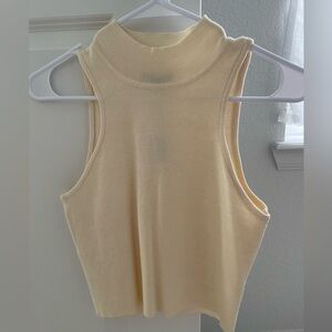 Papermoon Sleeveless Beige Tank Top